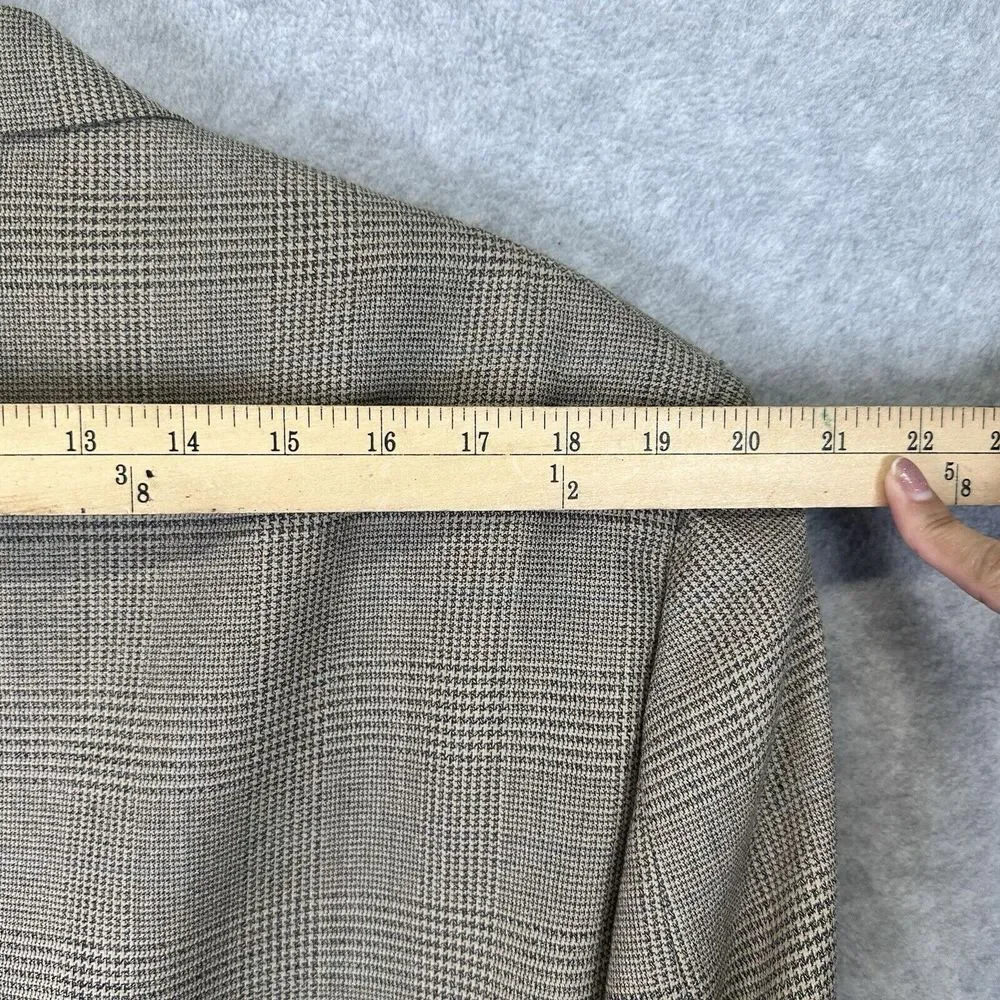 Hart Schaffner Marx Sport‎ Coat Men 46L Brown Plaid Wool Union Made USA Career